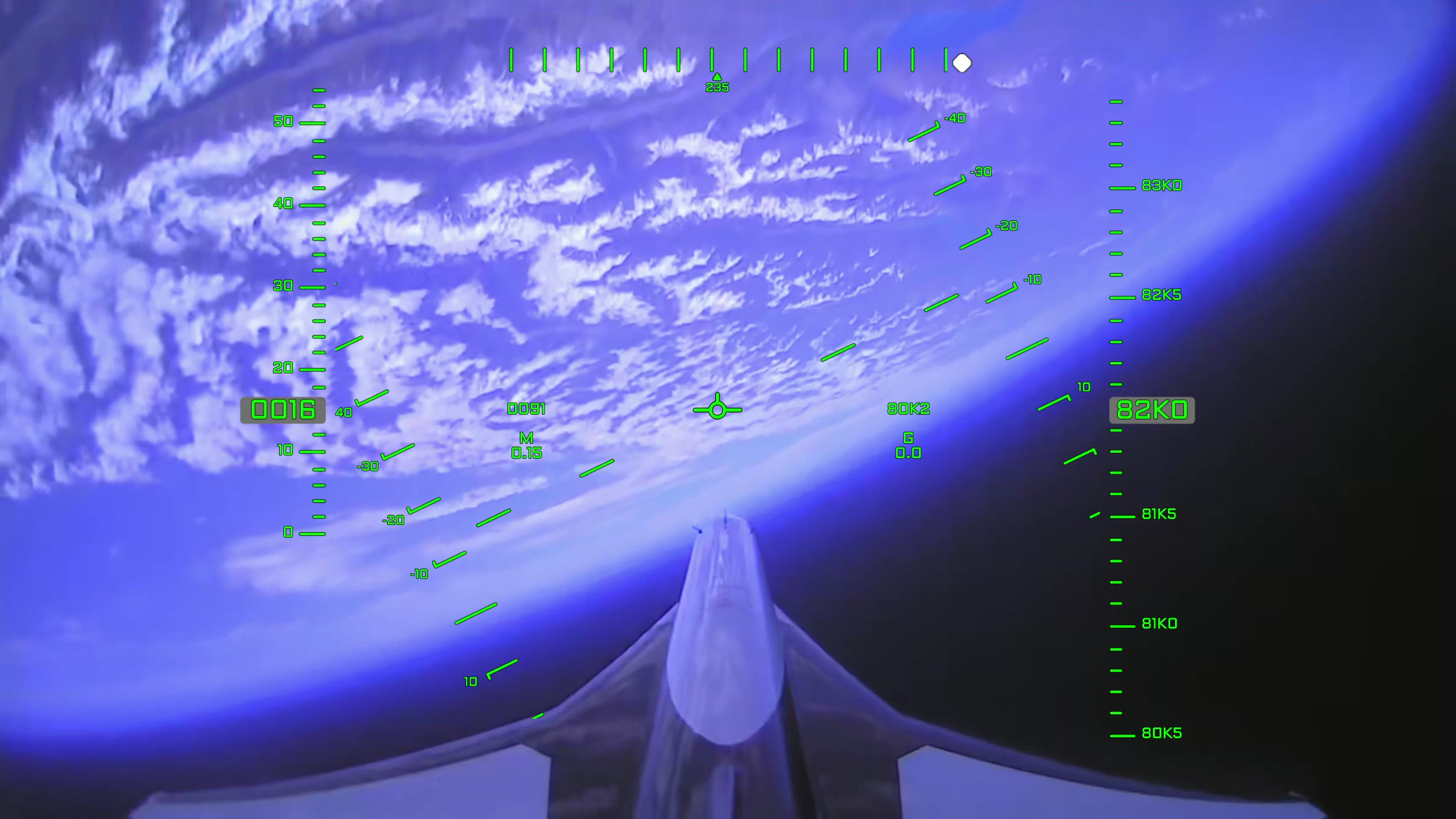 View of Earth from 82,000 ft during a zero-g arc