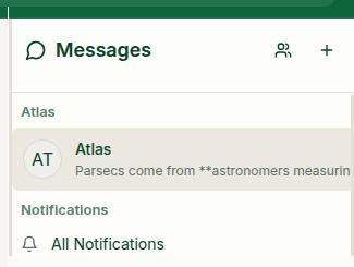 Messages panel with All Notifications in its Notifications section